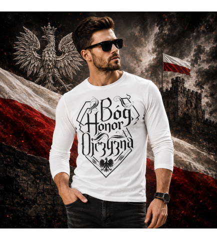 LONGSLEEVE PATRIOTYCZNY  B-H-O NAPIS CZARNY